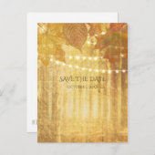 Herfstbladeren Gouden Herfst Rustieke Save The Dat Aankondigingskaart (Voorkant / Achterkant)