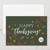 Herfstbladeren Groen Prettig Thanksgiving Eigen lo Feestdagenkaart (Voorkant / Achterkant)