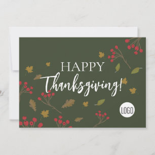 Herfstbladeren Groen Prettig Thanksgiving Eigen lo Feestdagenkaart