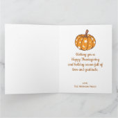 Herfstbladeren Groovy Pumpkin Vakantie Thanksgivin Kaart (Binnen)