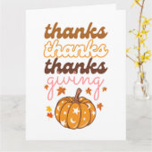 Herfstbladeren Groovy Pumpkin Vakantie Thanksgivin Kaart (Gele Bloem)