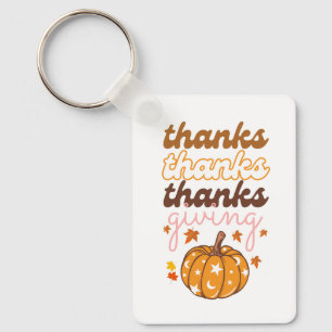 Herfstbladeren Groovy Pumpkin Vakantie Thanksgivin Sleutelhanger
