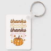 Herfstbladeren Groovy Pumpkin Vakantie Thanksgivin Sleutelhanger (Achterkant)