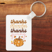 Herfstbladeren Groovy Pumpkin Vakantie Thanksgivin Sleutelhanger (Achterkant)