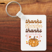 Herfstbladeren Groovy Pumpkin Vakantie Thanksgivin Sleutelhanger (Voorkant)