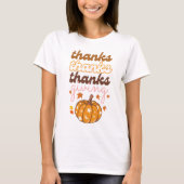 Herfstbladeren Groovy Pumpkin Vakantie Thanksgivin T-shirt (Voorkant)