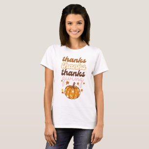 Herfstbladeren Groovy Pumpkin Vakantie Thanksgivin T-shirt