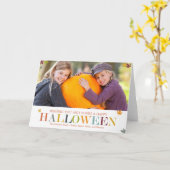Herfstbladeren Halloween-foto-kerstkaarten Kaart (Gele Bloem)
