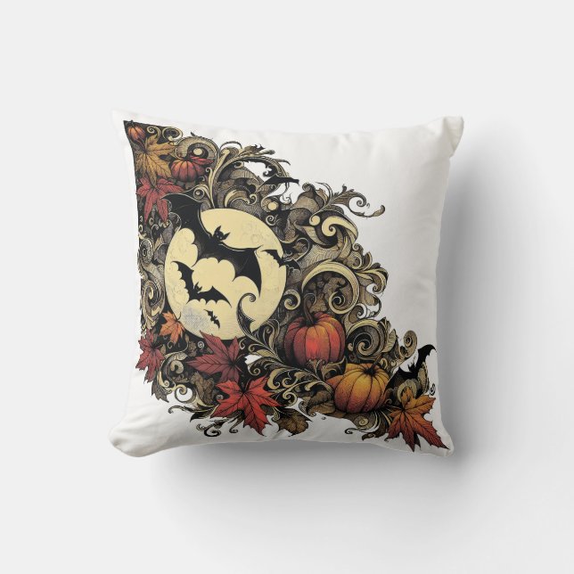 Herfstbladeren. Halloween patroon. Kussen (Voorkant)