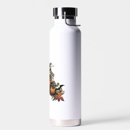 Herfstbladeren. Halloween patroon. Waterfles (Links)