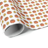 Herfstbladeren: handgetekend pompoenpatroon cadeaupapier (Rol Hoek)