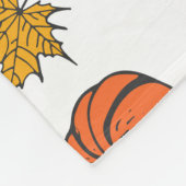Herfstbladeren: handgetekend pompoenpatroon fleece deken (Hoek)