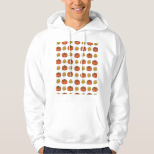 Herfstbladeren: handgetekend pompoenpatroon hoodie