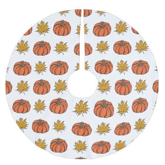 Herfstbladeren: handgetekend pompoenpatroon kerstboom rok (Voorkant)