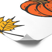 Herfstbladeren: handgetekend pompoenpatroon poster (Hoek)