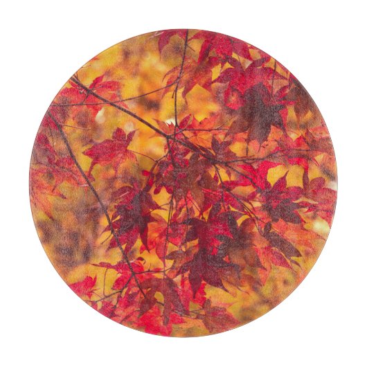 herfstbladeren Herfst bladeren rode Natuur Snijplank (Voorkant)