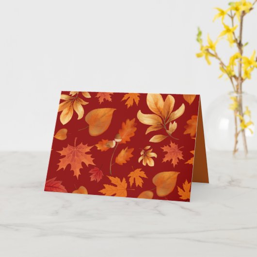 Herfstbladeren Herfst Bliss Kaart (Gele Bloem)