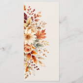 Herfstbladeren Herfst Botanische Aquarel Bruiloft Menu (Achterkant)