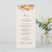 Herfstbladeren Herfst Botanische Aquarel Bruiloft Menu (Staand voorkant)