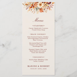 Herfstbladeren Herfst Botanische Aquarel Bruiloft Menu