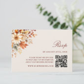 Herfstbladeren Herfst Botanische QR-code Huwelijk RSVP Kaartje (Staand voorkant)