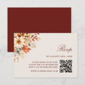 Herfstbladeren Herfst Botanische QR-code Huwelijk RSVP Kaartje (Voorkant / Achterkant)