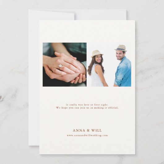 Herfstbladeren Herfst Bruiloft Sinaasappel Save th Kaart (Achterkant)