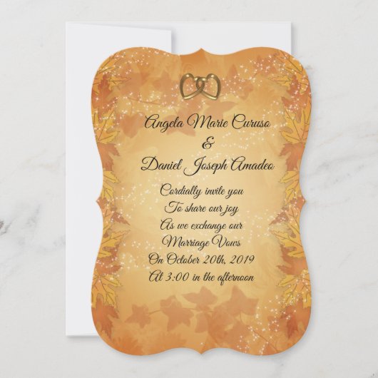 Herfstbladeren Herfst bruiloft Uitnodiging (Voorkant)