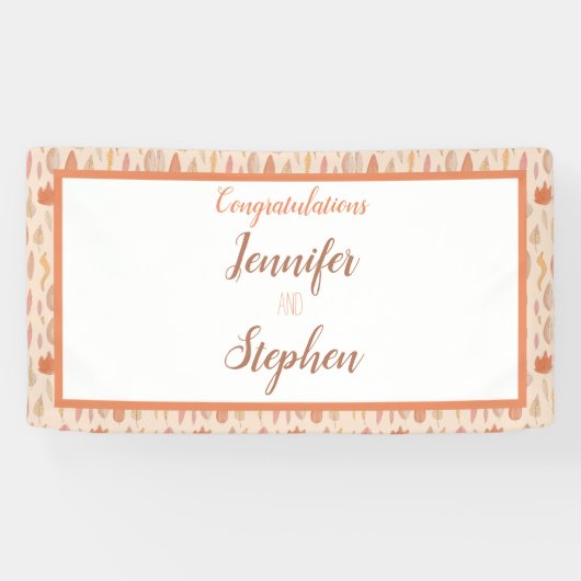 Herfstbladeren Herfst Bruiloft Uitnodiging Spandoek (Horizontaal)