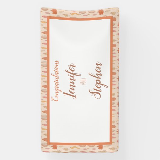 Herfstbladeren Herfst Bruiloft Uitnodiging Spandoek (Verticaal)