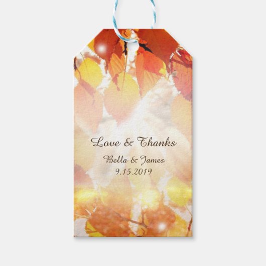 Herfstbladeren Herfst Huwelijksgunst Cadeau Labels Cadeaulabel (Voorkant)