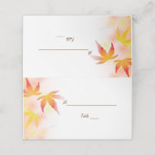 herfstbladeren Herfst in liefde bruiloft gevouwen Plaatskaartje (Buitenkant ongevouwen)