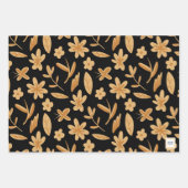 Herfstbladeren herfst in winterbloemenpatroon natu inpakpapier vel (Voorkant 3)