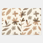 Herfstbladeren herfst in winterbloemenpatroon natu inpakpapier vel (Voorkant 2)