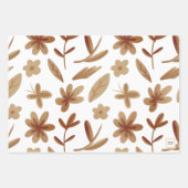 Herfstbladeren herfst in winterbloemenpatroon natu inpakpapier vel (Voorkant)