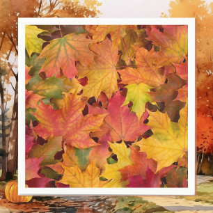 Herfstbladeren Herfst Kleur Trouw Cocktail Servet