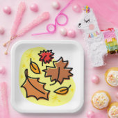 Herfstbladeren Herfst kleurrijke seizoensgebonden  Papieren Bordje (Feest)