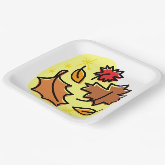 Herfstbladeren Herfst kleurrijke seizoensgebonden  Papieren Bordje (Gebogen)