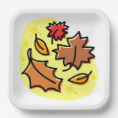 Herfstbladeren Herfst kleurrijke seizoensgebonden  Papieren Bordje (Voorkant)