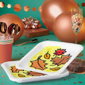 Herfstbladeren Herfst kleurrijke seizoensgebonden  Papieren Bordje