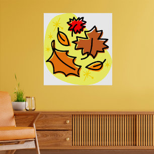 Herfstbladeren Herfst kleurrijke seizoensgebonden  Poster