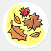 Herfstbladeren Herfst kleurrijke seizoensgebonden  Ronde Sticker (Voorkant)