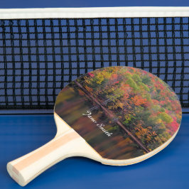 herfstbladeren Herfst kleurscène ping pong peddel Tafeltennisbatje