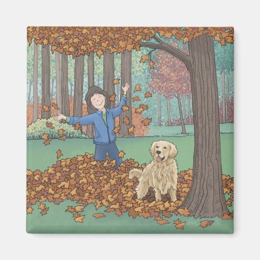 Herfstbladeren - Herfstherinneringen Magneet (Voorkant)