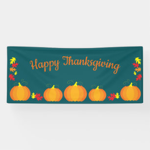 Herfstbladeren Herfstpompoen Thanksgiving Spandoek