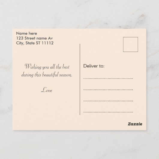 Herfstbladeren & Hoorn van Overvloed Thanksgiving Briefkaart (Achterkant)