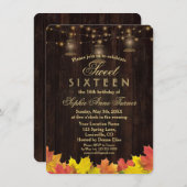 Herfstbladeren Hout Oude Lantaarns ZOETE ZESTIEN Kaart (Voorkant / Achterkant)