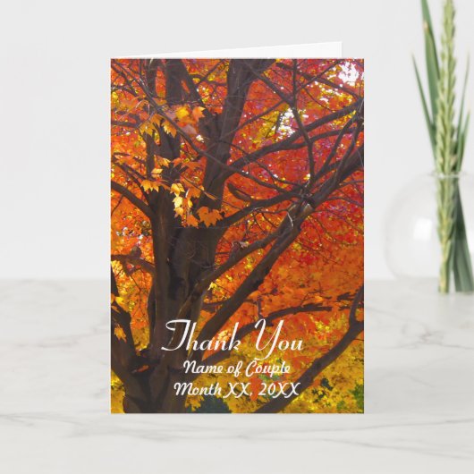 Herfstbladeren Huwelijk Bedankkaart (Voorkant)