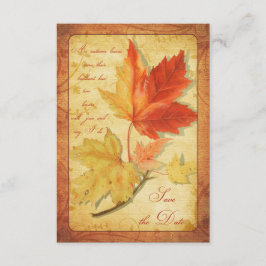 Herfstbladeren Huwelijk Opslag Bericht van de Trou Save The Date