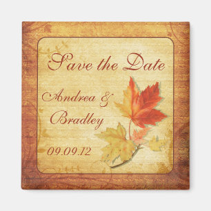 Herfstbladeren Huwelijk Save the Date Magneet